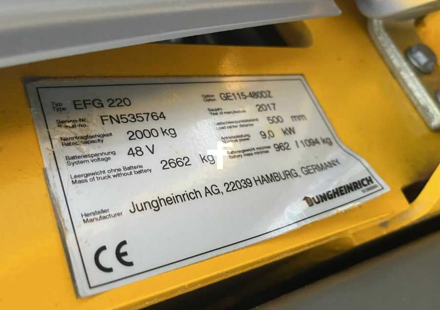 Jungheinrich EFG220 - Elektromos targonca: 4 kép. Jungheinrich EFG220 - Elektromos targonca: 4 kép.