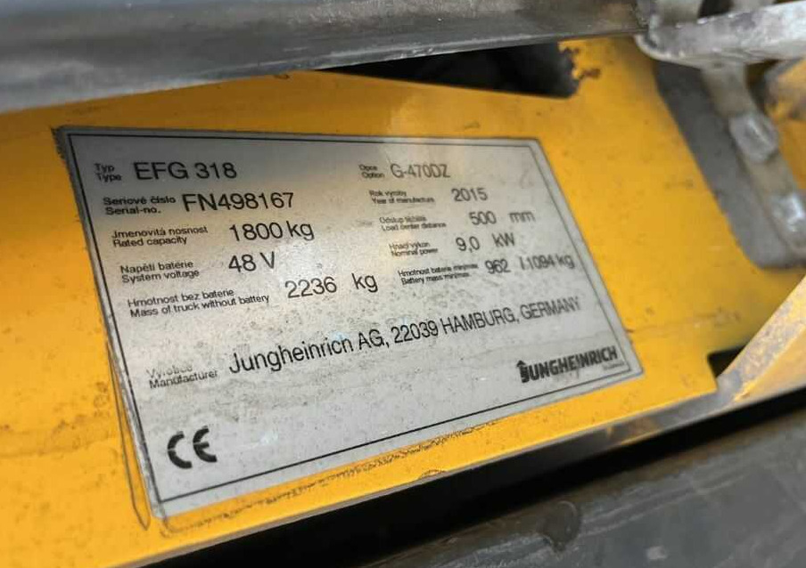 Jungheinrich EFG318 - Elektromos targonca: 5 kép. Jungheinrich EFG318 - Elektromos targonca: 5 kép.