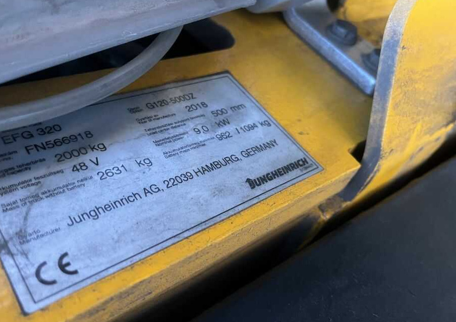 Jungheinrich EFG320 - Elektromos targonca: 4 kép. Jungheinrich EFG320 - Elektromos targonca: 4 kép.