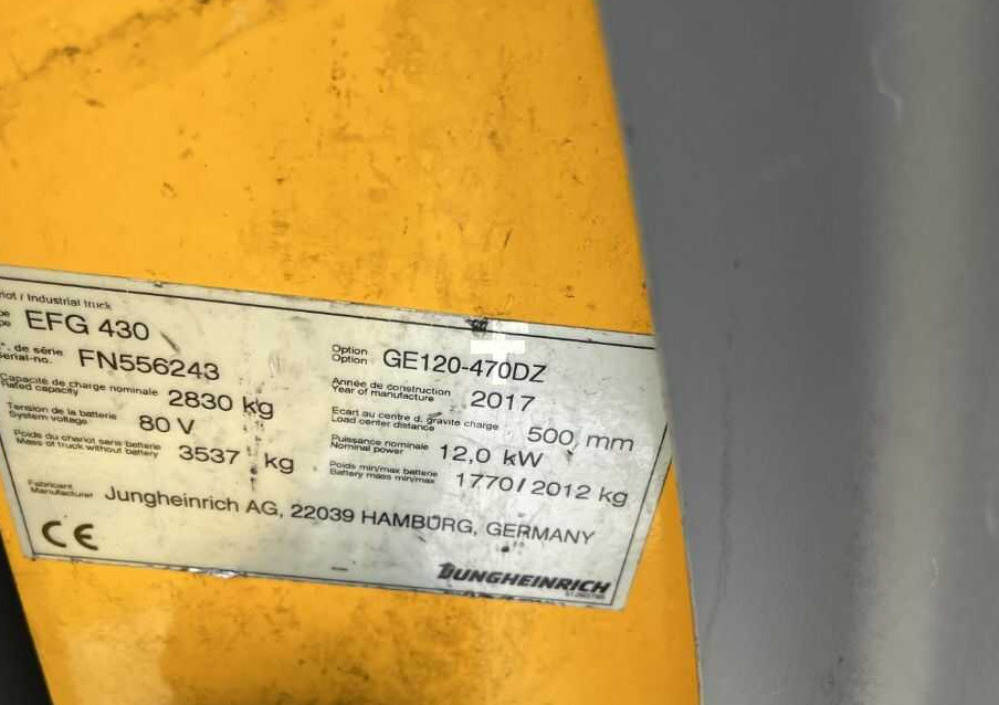 Jungheinrich EFG430 - Elektromos targonca: 4 kép. Jungheinrich EFG430 - Elektromos targonca: 4 kép.
