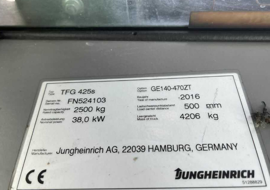 Jungheinrich TFG425s - Gázüzemű targonca: 4 kép. Jungheinrich TFG425s - Gázüzemű targonca: 4 kép.