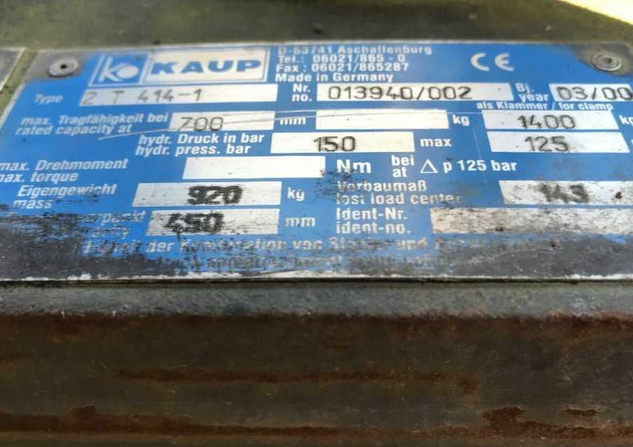 Kaup 2T414-1, Kartonklammer - Bálafogó - Anyagmozgató gép: 5 kép. Kaup 2T414-1, Kartonklammer - Bálafogó - Anyagmozgató gép: 5 kép.