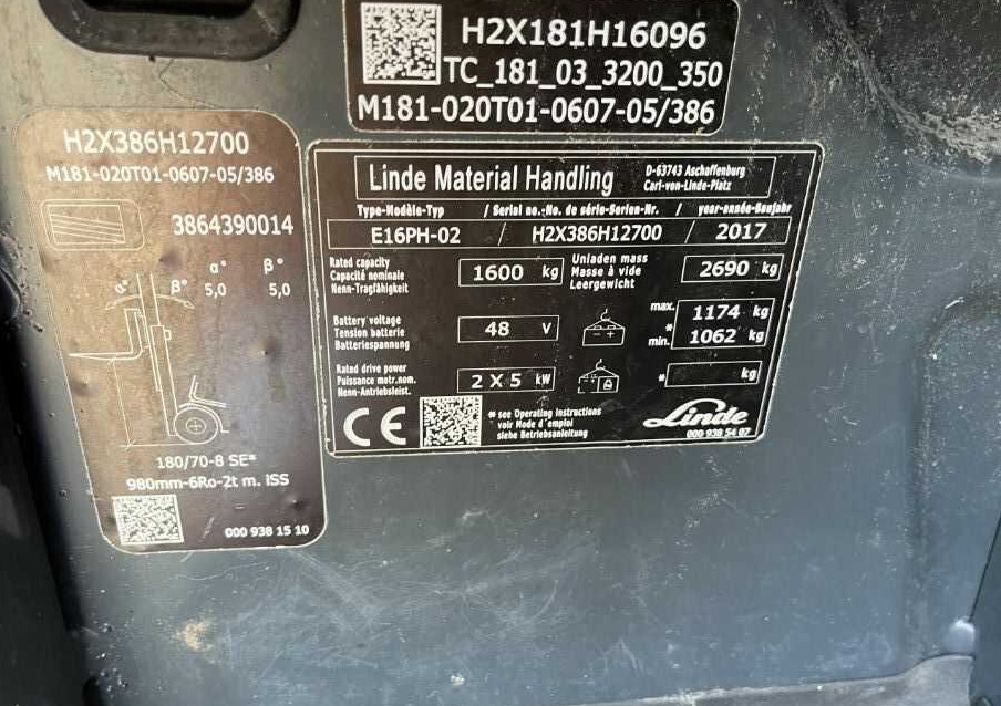 Linde E16PH-02 - Elektromos targonca: 4 kép. Linde E16PH-02 - Elektromos targonca: 4 kép.