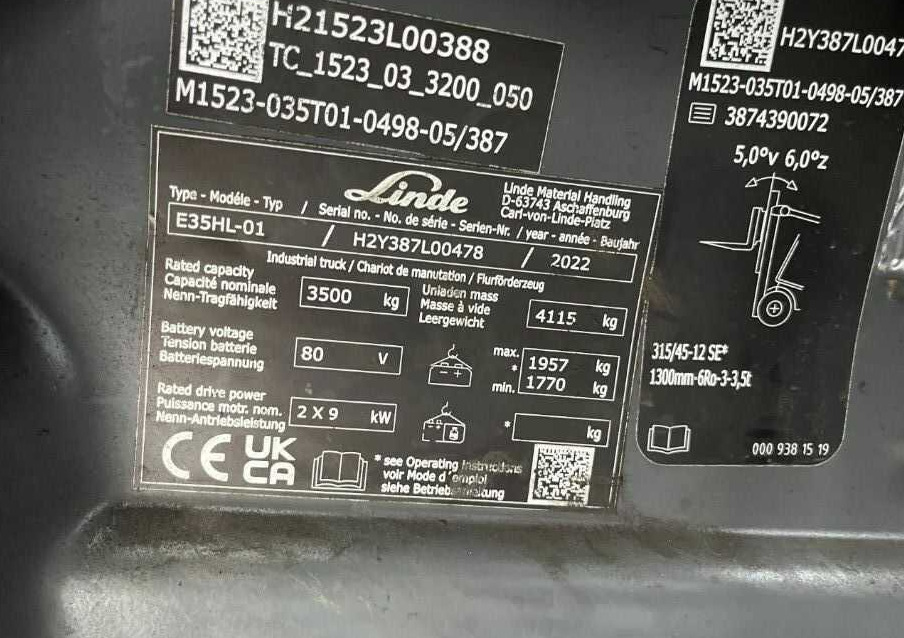 Linde E35HL-01 - Elektromos targonca: 4 kép. Linde E35HL-01 - Elektromos targonca: 4 kép.