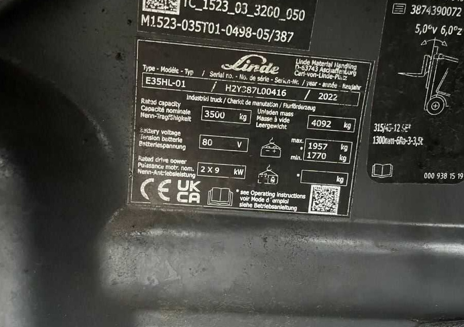Linde E35HL-01 - Elektromos targonca: 4 kép. Linde E35HL-01 - Elektromos targonca: 4 kép.
