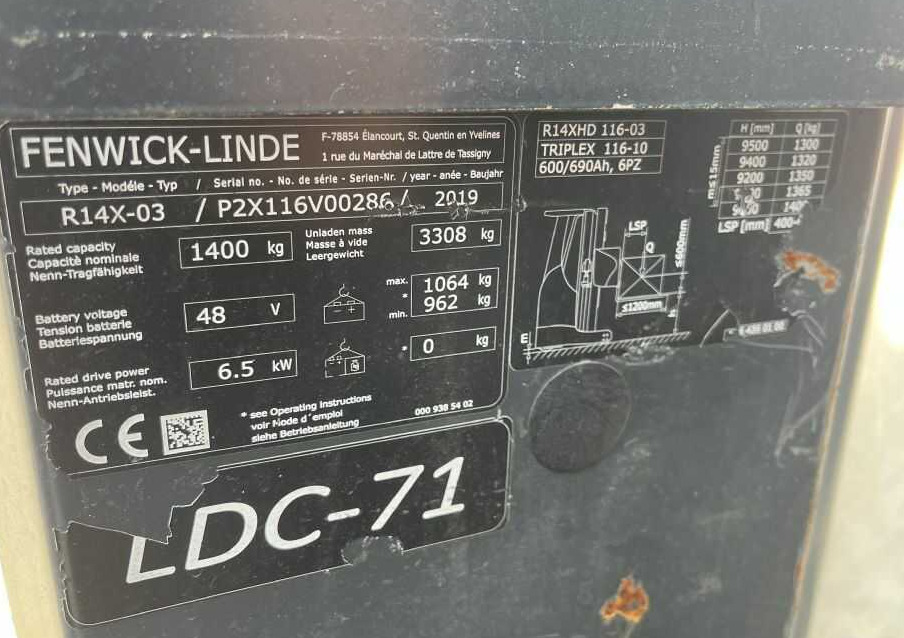 Linde R14X - Tolóoszlopos targoncá: 4 kép. Linde R14X - Tolóoszlopos targoncá: 4 kép.