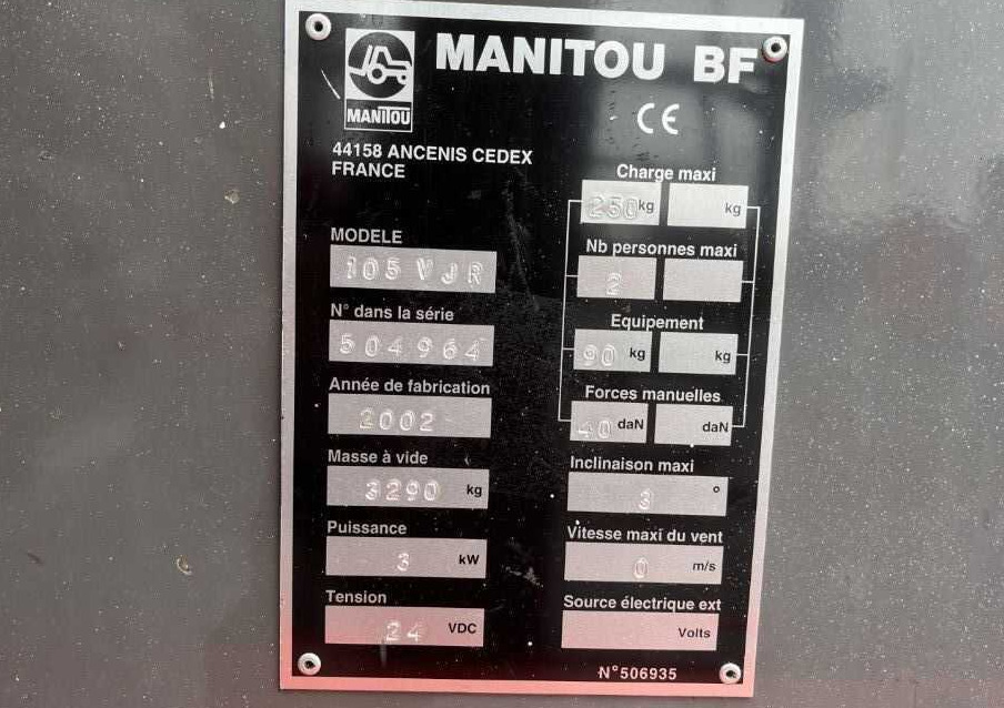 Manitou 105VJR - Oszlopos személyemelő: 4 kép. Manitou 105VJR - Oszlopos személyemelő: 4 kép.