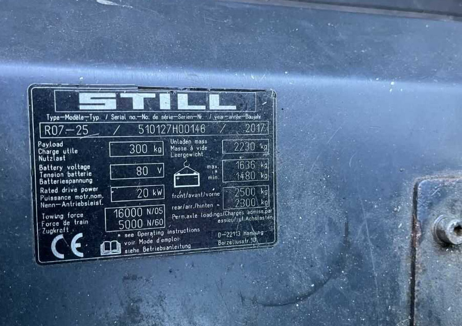 Still R07-25 - Elektromos vontató: 4 kép. Still R07-25 - Elektromos vontató: 4 kép.