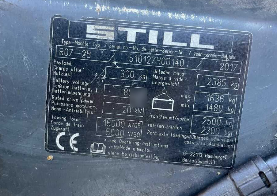 Still R07-25 - Elektromos vontató: 4 kép. Still R07-25 - Elektromos vontató: 4 kép.