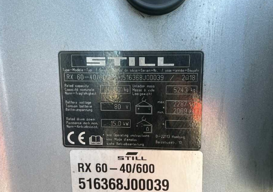Still RX60-40/600 - Elektromos targonca: 4 kép. Still RX60-40/600 - Elektromos targonca: 4 kép.