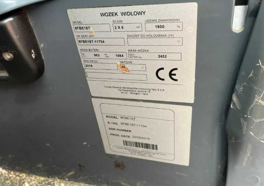 Toyota 8FBE18T - Elektromos targonca: 4 kép. Toyota 8FBE18T - Elektromos targonca: 4 kép.