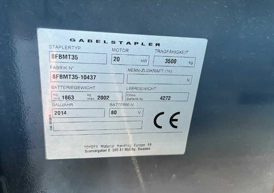 Toyota 8FBMT35 - Elektromos targonca: 4 kép. Toyota 8FBMT35 - Elektromos targonca: 4 kép.