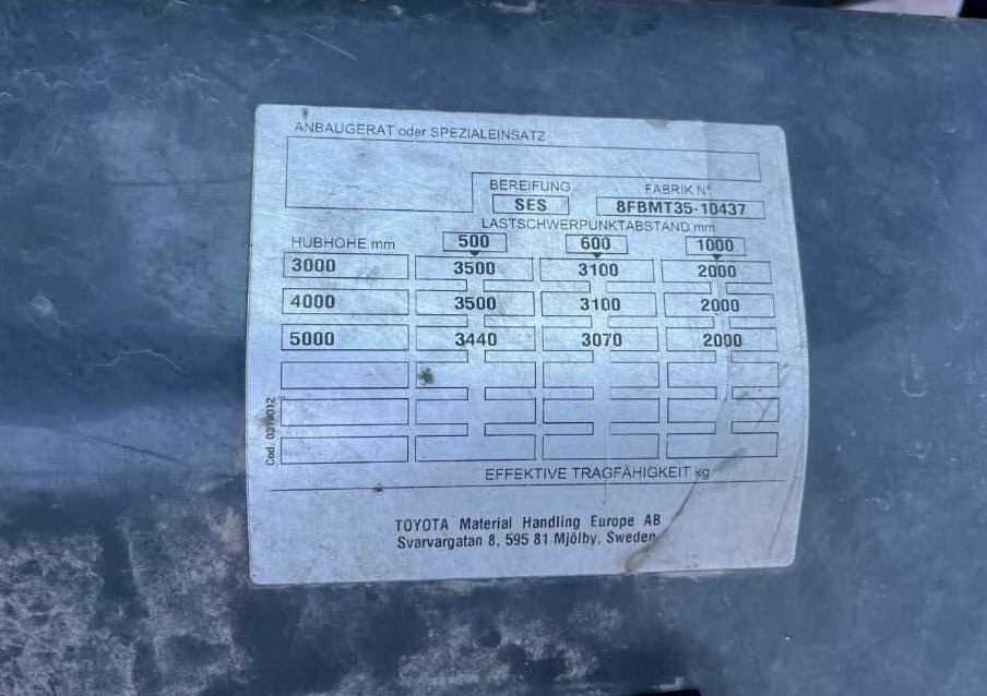 Toyota 8FBMT35 - Elektromos targonca: 5 kép. Toyota 8FBMT35 - Elektromos targonca: 5 kép.