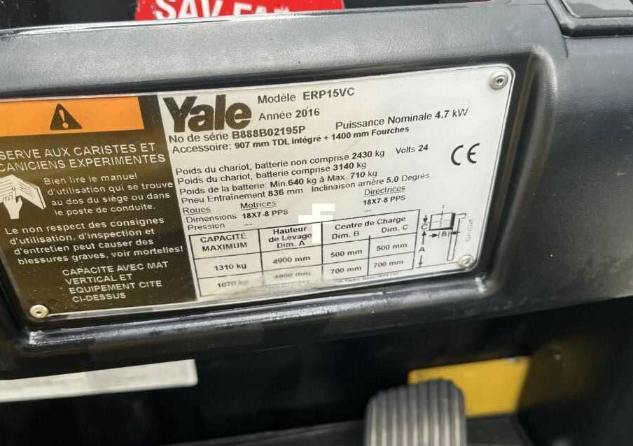 Yale ERP15VC - Elektromos targonca: 4 kép. Yale ERP15VC - Elektromos targonca: 4 kép.