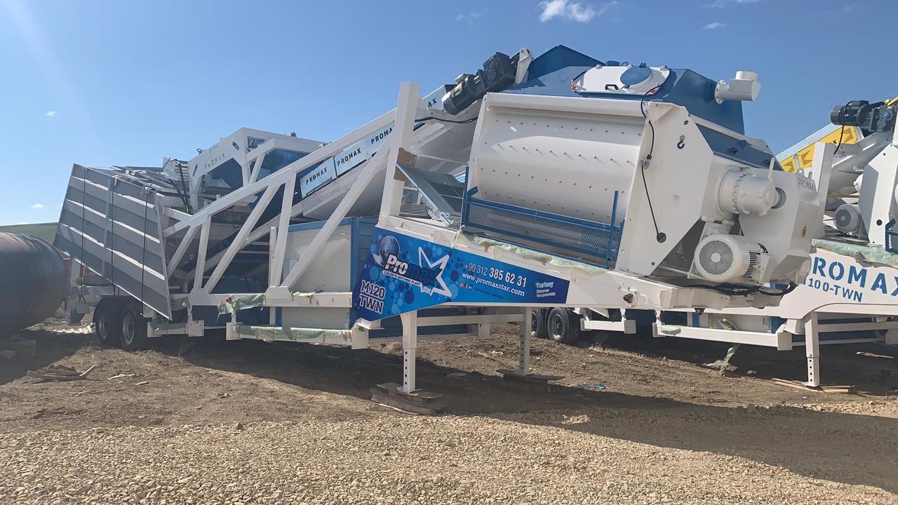 Mobile Concrete Batching Plant M120-TWN (120m3/h)  - Betonüzem: 3 kép. Mobile Concrete Batching Plant M120-TWN (120m3/h)  - Betonüzem: 3 kép.
