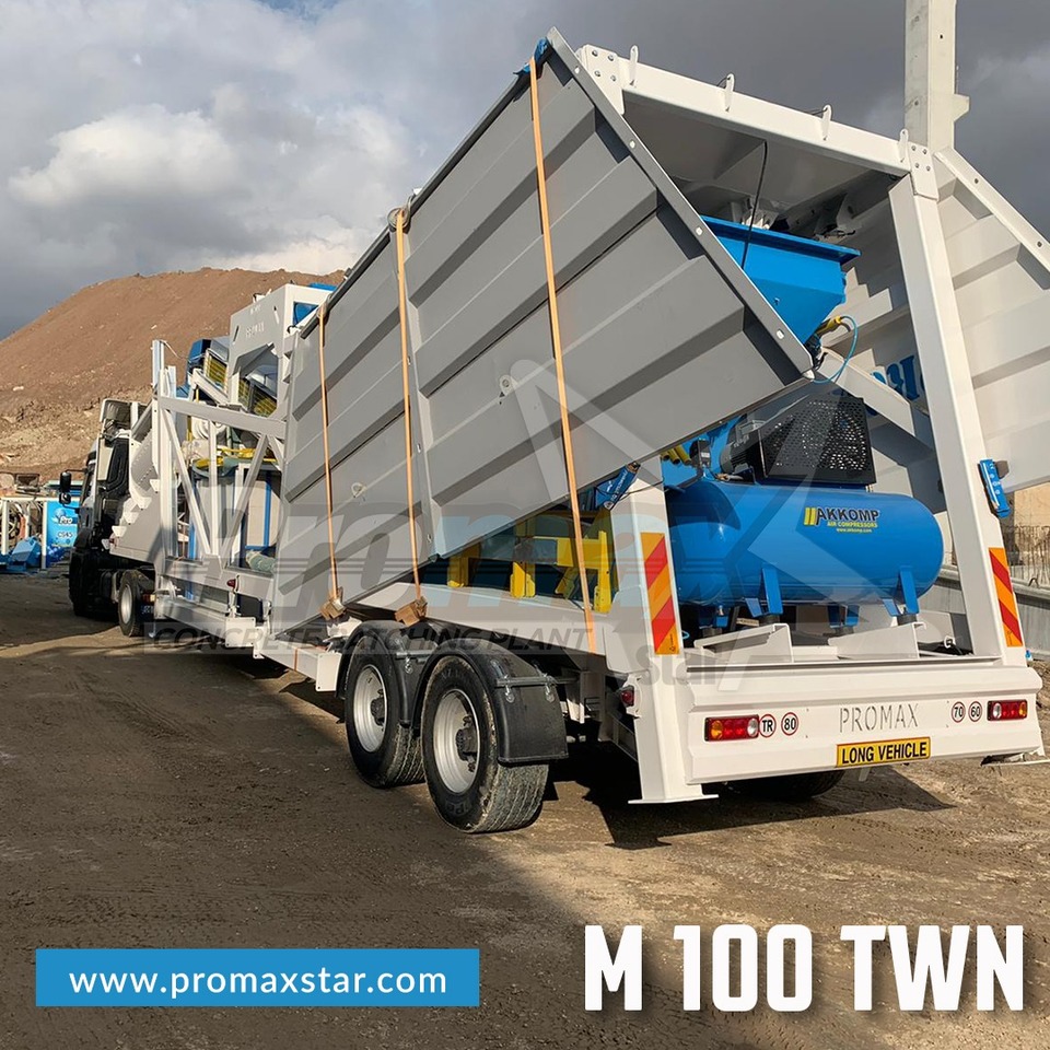 PROMAX MOBILE CONCRETE BATCHING PLANT M100-TWN (100m3/h) - Betonüzem: 4 kép. PROMAX MOBILE CONCRETE BATCHING PLANT M100-TWN (100m3/h) - Betonüzem: 4 kép.