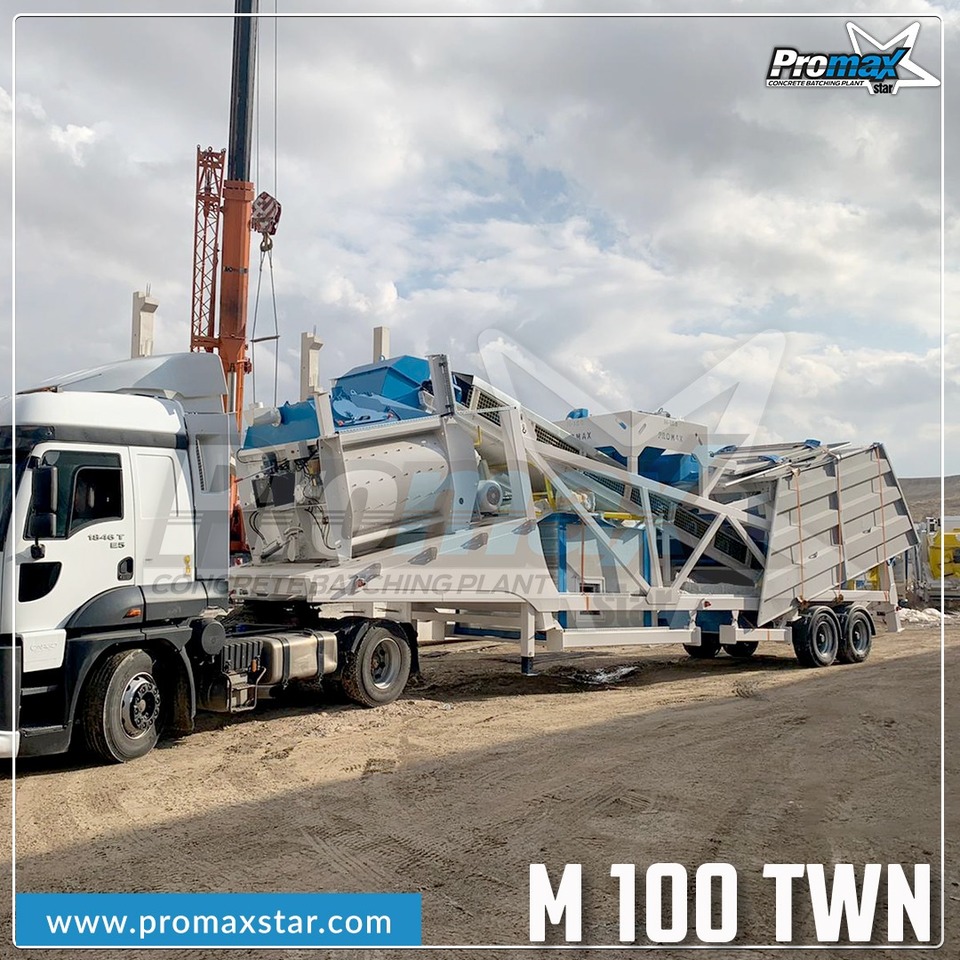 PROMAX MOBILE CONCRETE BATCHING PLANT M100-TWN (100m3/h) - Betonüzem: 5 kép. PROMAX MOBILE CONCRETE BATCHING PLANT M100-TWN (100m3/h) - Betonüzem: 5 kép.
