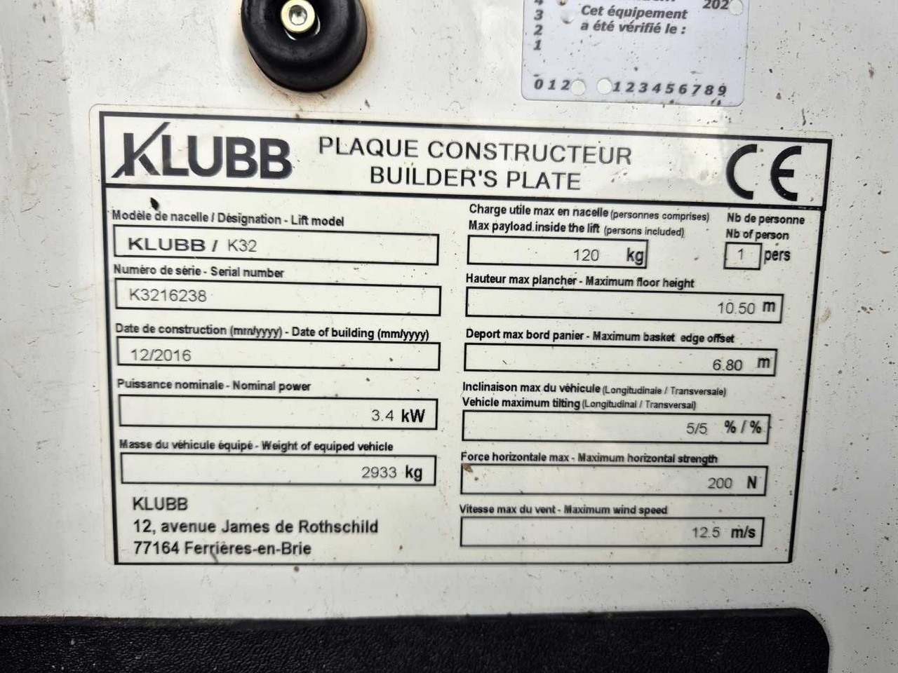 Emelőkosaras teherautó Opel Movano 2.3 CDTI  /KLUBB K32, 12,5m: 12 kép.