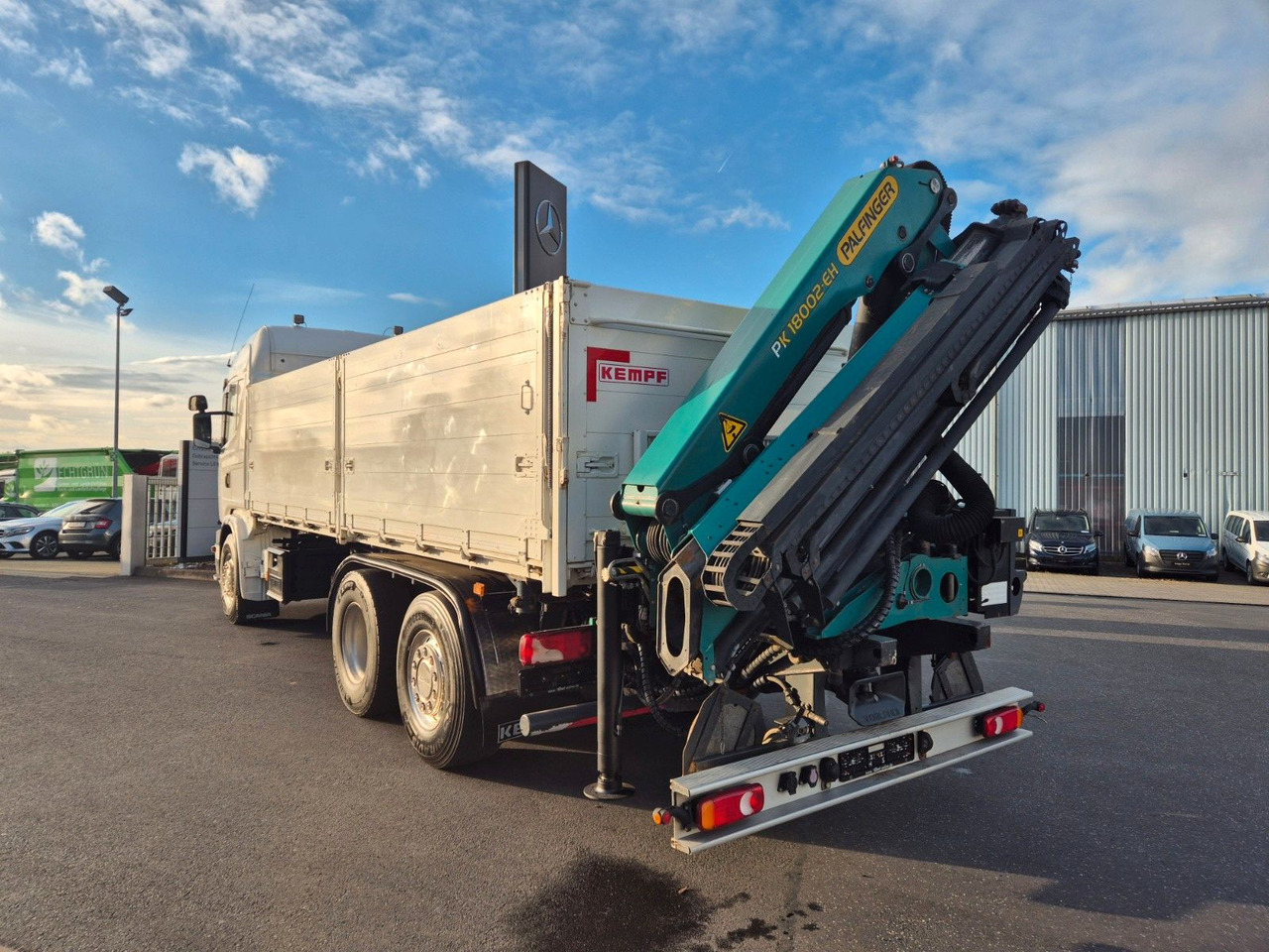 Billenőplatós teherautó, Darus autó Scania G490 LB6x2*4HNB Palfinger PK 18002-EH D Funk AHK: 10 kép.