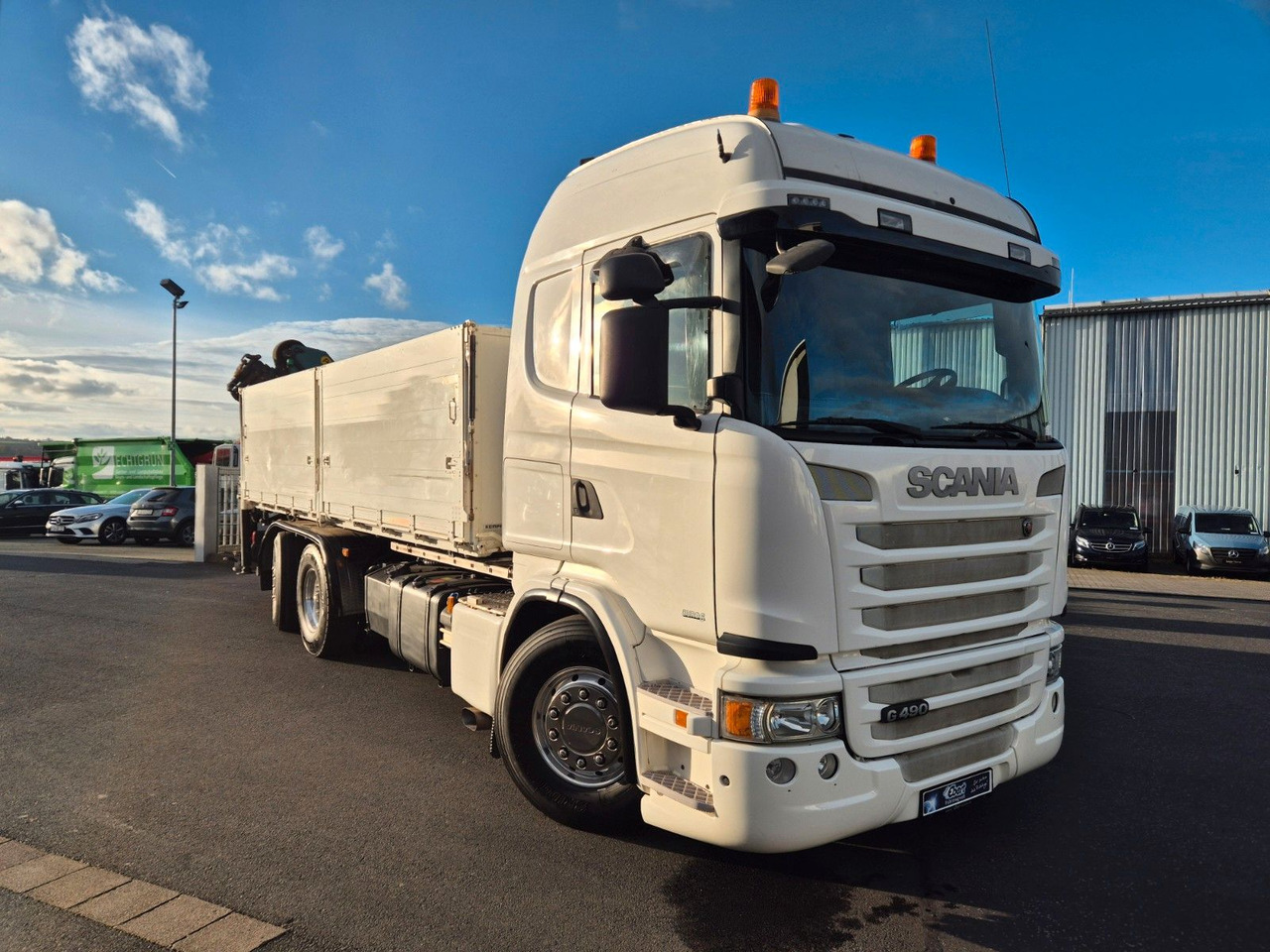 Billenőplatós teherautó, Darus autó Scania G490 LB6x2*4HNB Palfinger PK 18002-EH D Funk AHK: 40 kép.