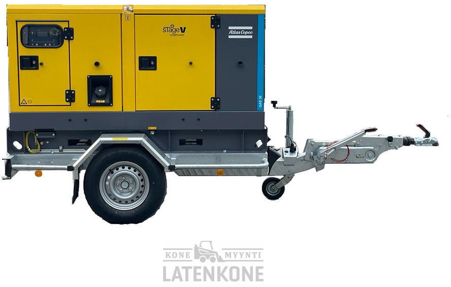 Atlas Copco QAS 30 50 Hz Generaattori StageV vetovarustuksella - Áramfejlesztő: 1 kép. Atlas Copco QAS 30 50 Hz Generaattori StageV vetovarustuksella - Áramfejlesztő: 1 kép.