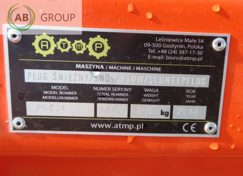 ATMP snow plough PKC24, 2,4 m - Hóeke - Hóeltakarító gép: 4 kép. ATMP snow plough PKC24, 2,4 m - Hóeke - Hóeltakarító gép: 4 kép.