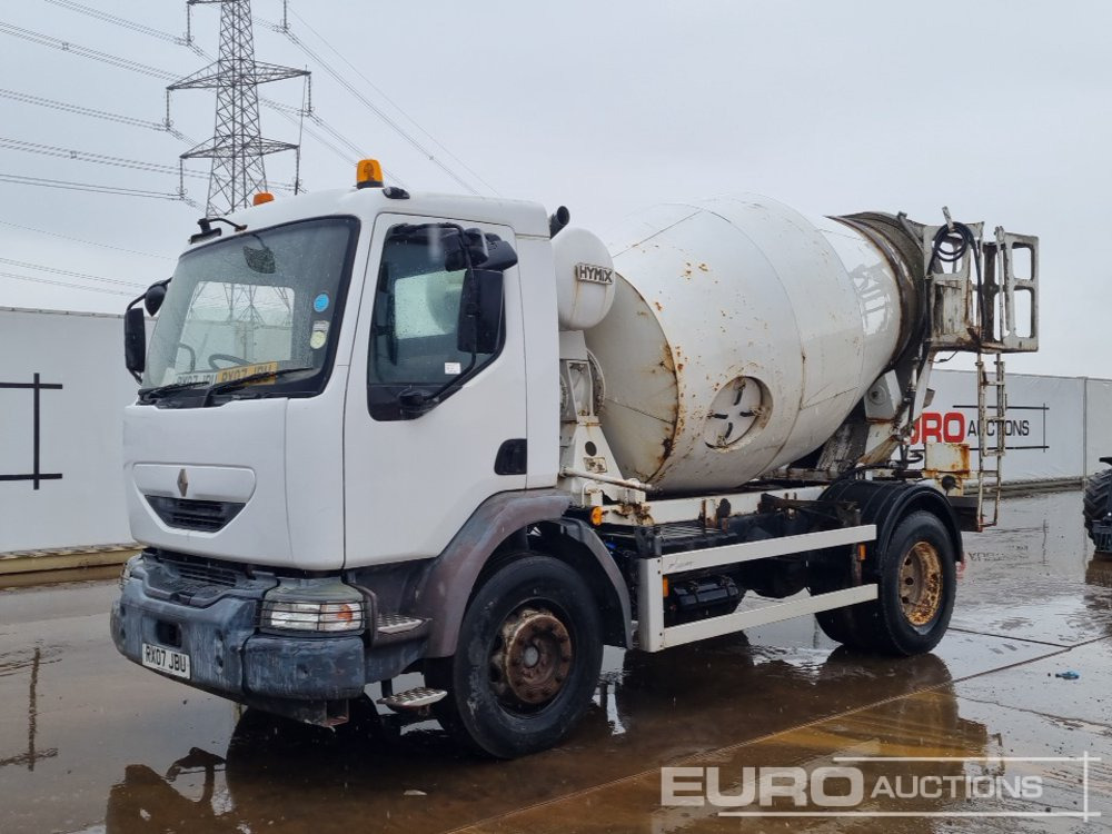 2007 Renault 4x2 Cement Mixer Lorry, Hymix Mixer, A/C (Reg. Docs. & Plating Certificate Available) - Betonmixer: 1 kép. 2007 Renault 4x2 Cement Mixer Lorry, Hymix Mixer, A/C (Reg. Docs. & Plating Certificate Available) - Betonmixer: 1 kép.
