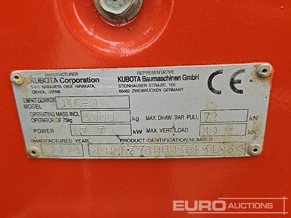 Minikotró 2021 Kubota U36-4: 46 kép.