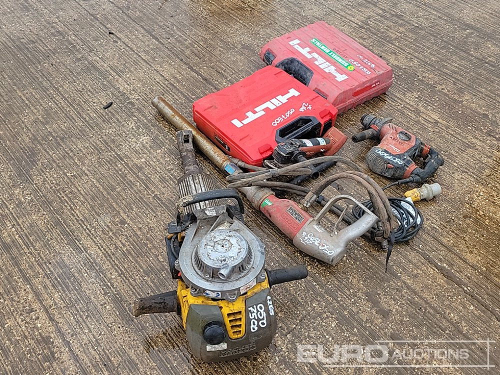 Hilti Hammer Drill (2 of), Hilti Battery Impact Gun, Hilti Battery Grinder, Hycon Hydraulic Core Drill, Wacker Neuson Hand Held Breaker - Építőipari berendezések: 3 kép. Hilti Hammer Drill (2 of), Hilti Battery Impact Gun, Hilti Battery Grinder, Hycon Hydraulic Core Drill, Wacker Neuson Hand Held Breaker - Építőipari berendezések: 3 kép.