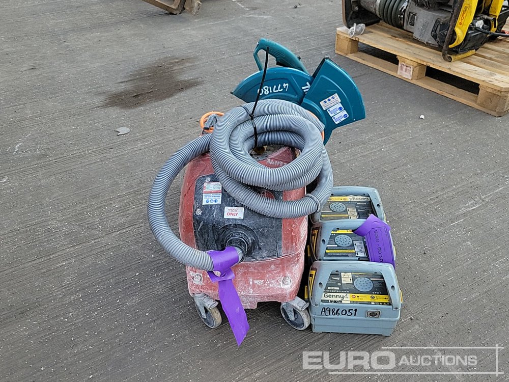 Építőipari berendezések Hilti VC 20-U 110Volt Vacuum Cleaner, Makita LW1400 110Vot Chop Saw, Radio Cable Detector (3 of): 8 kép.