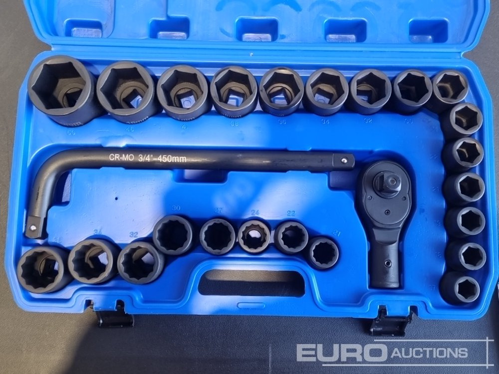 Unused 2025 Boss 3/4" 30pc Heavy Duty Pneumatic Socket Set, 4" Connecting Rod, 8" Connecting Rod, Ratchet Wrench, 20" Sliding Rod, 18" Bending Rod Universal Coupling, Adapter1-3/4" - Garázs felszerelés: 1 kép. Unused 2025 Boss 3/4" 30pc Heavy Duty Pneumatic Socket Set, 4" Connecting Rod, 8" Connecting Rod, Ratchet Wrench, 20" Sliding Rod, 18" Bending Rod Universal Coupling, Adapter1-3/4" - Garázs felszerelés: 1 kép.