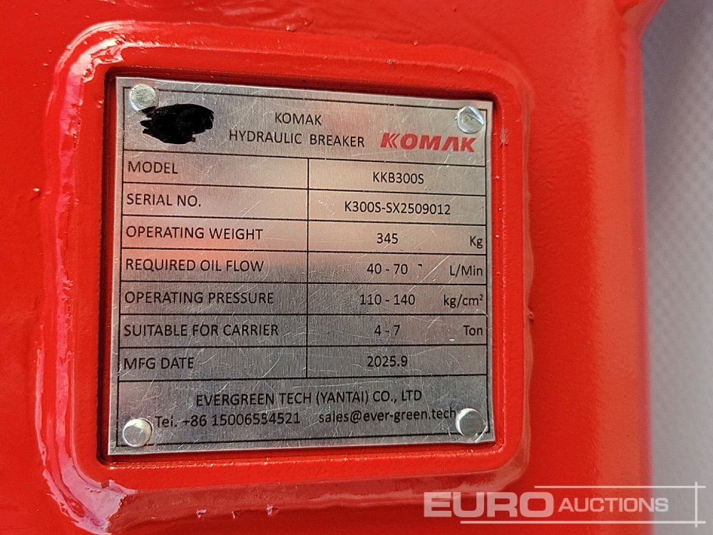 Hidraulikus törőfej Unused 2025 Komak KKB300S: 16 kép. Hidraulikus törőfej Unused 2025 Komak KKB300S: 16 kép.