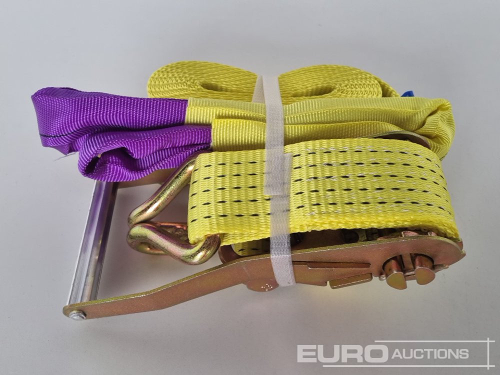 Építőipari berendezések Unused Boss 4M x 50mm 5 Ton Ratchet Straps with Sling (4 of): 9 kép.