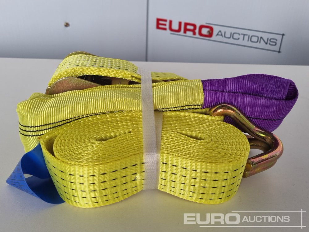 Építőipari berendezések Unused Boss 4M x 50mm 5 Ton Ratchet Straps with Sling (4 of): 7 kép.