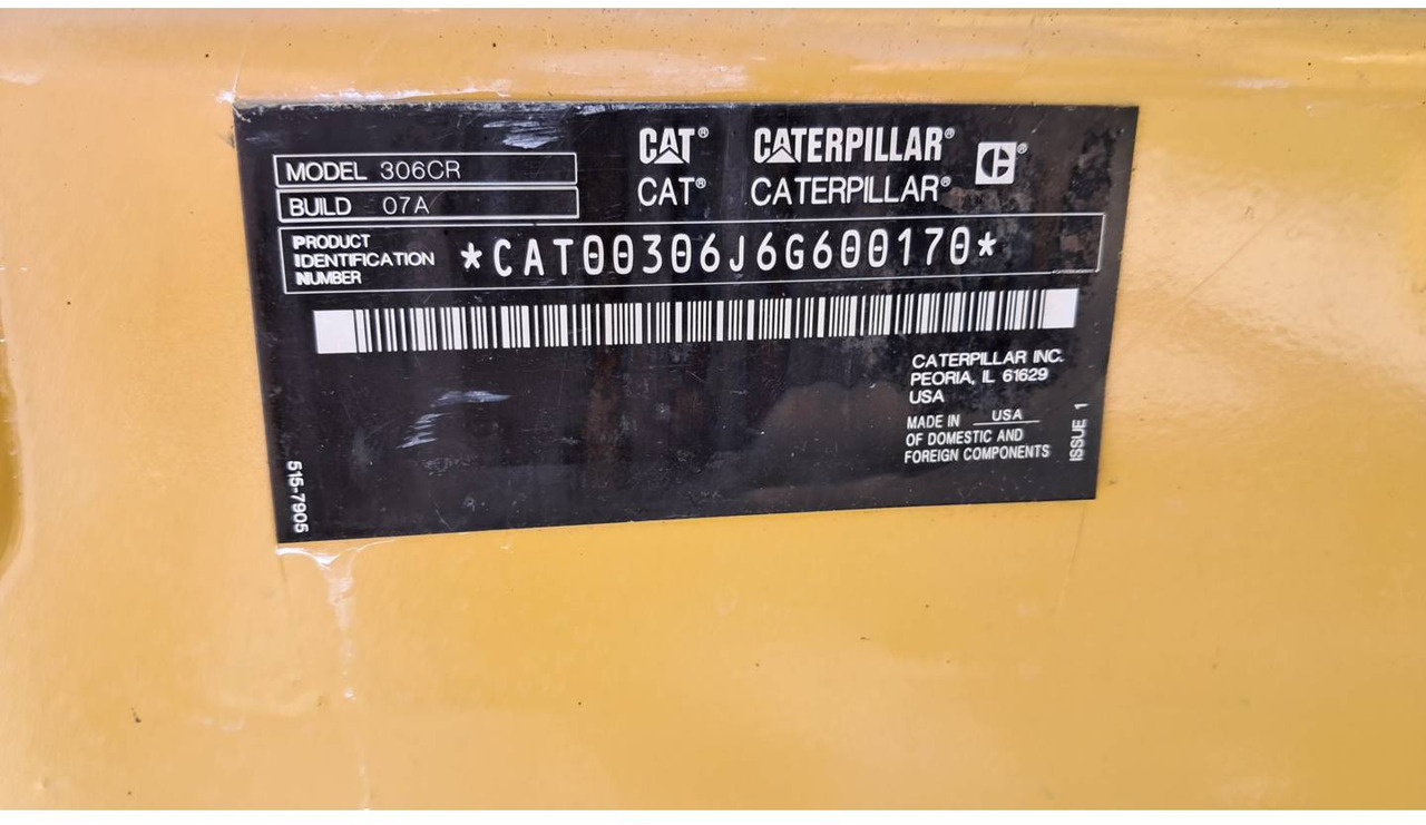 CAT 306 CR - Lánctalpas kotró: 5 kép. CAT 306 CR - Lánctalpas kotró: 5 kép.