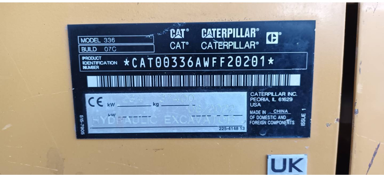 Lánctalpas kotró CAT 336: 6 kép.