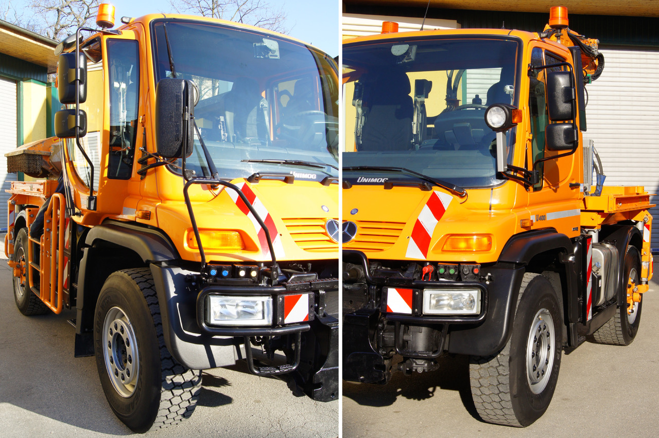 Billenőplatós teherautó UNIMOG Unimog U 400/Hydrostat/Mähtür +MULAG MHU 800: 8 kép.