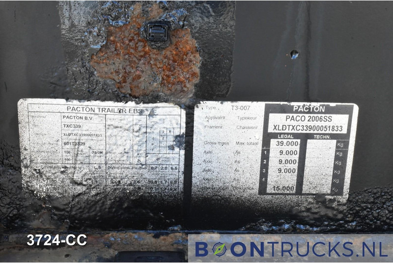 Félpótkocsi cserefelépítményes Pacton T3-007 | 2x20-40-45ft HC * LIFT AXLE * BPW * NL TRAILER: 20 kép. Félpótkocsi cserefelépítményes Pacton T3-007 | 2x20-40-45ft HC * LIFT AXLE * BPW * NL TRAILER: 20 kép.