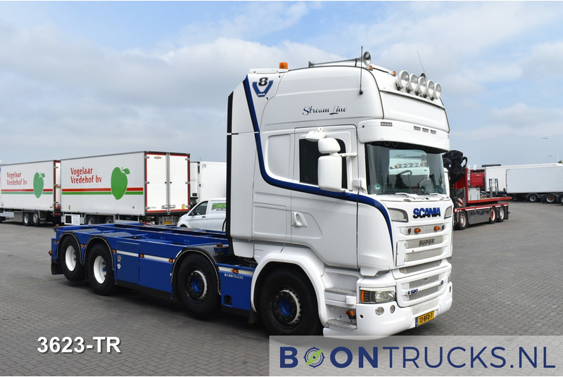 Scania R520 8 x 2 | 20ft * V8 * RETARDER * NL TRUCK * APK 08-2025 * TOP CONDITION * VOGELZANG 2025 * - Cserefelépítményes teherautó: 4 kép. Scania R520 8 x 2 | 20ft * V8 * RETARDER * NL TRUCK * APK 08-2025 * TOP CONDITION * VOGELZANG 2025 * - Cserefelépítményes teherautó: 4 kép.