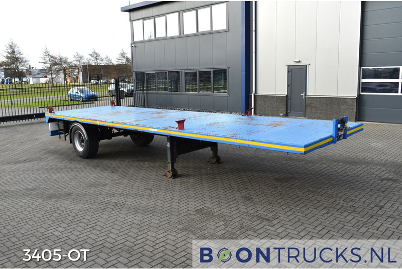 Schmitz Cargobull SKO 10 PLATTE BAK | TWISTLOCKS 20ft * L 900 cm * KENTEKEN LANGZAAM VERKEER - Platós félpótkocsi: 4 kép. Schmitz Cargobull SKO 10 PLATTE BAK | TWISTLOCKS 20ft * L 900 cm * KENTEKEN LANGZAAM VERKEER - Platós félpótkocsi: 4 kép.