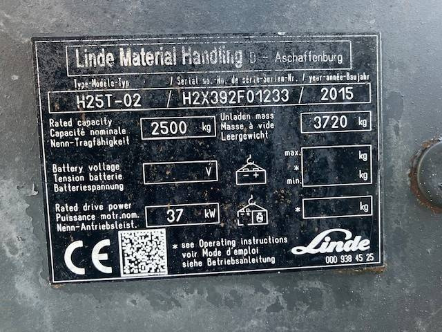 Dízel targonca Linde H25T-02: 11 kép.