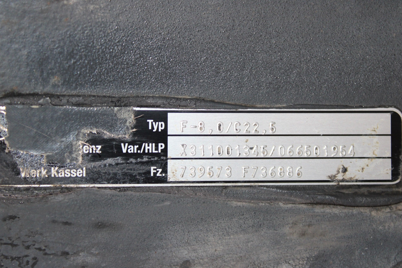 AXA FATA F-8,0-C22,5 MERCEDES ACTROS MP4 A9603311801, X311001345 - Első tengely - Teherautó: 3 kép. AXA FATA F-8,0-C22,5 MERCEDES ACTROS MP4 A9603311801, X311001345 - Első tengely - Teherautó: 3 kép.