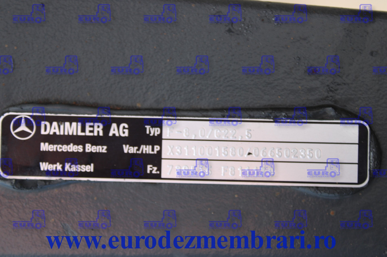 AXA FATA F8-0-C22,5 MERCEDES ACTROS A9633310101, X311001580, 066502350 - Első tengely - Teherautó: 3 kép. AXA FATA F8-0-C22,5 MERCEDES ACTROS A9633310101, X311001580, 066502350 - Első tengely - Teherautó: 3 kép.