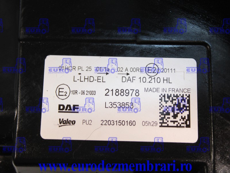 FAR XENON + COLTAR STANGA DAF XF XG 2188978, 2313588 - Fényszóró - Teherautó: 2 kép. FAR XENON + COLTAR STANGA DAF XF XG 2188978, 2313588 - Fényszóró - Teherautó: 2 kép.