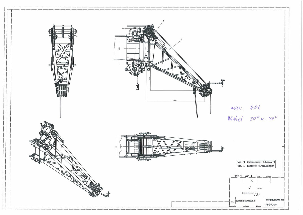 Liebherr Zubehör = LTM 1300/1 u. LTM 1300-6.1 / MONTAGESPITZE - SONDERSPITZE 60 t - Autódaru: 2 kép. Liebherr Zubehör = LTM 1300/1 u. LTM 1300-6.1 / MONTAGESPITZE - SONDERSPITZE 60 t - Autódaru: 2 kép.
