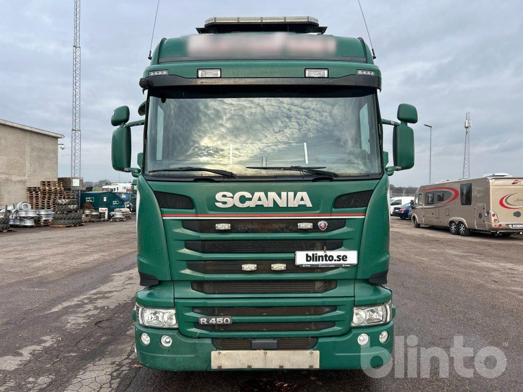 Scania R450 6x2*4 Palfinger PK22002 EH - Platós teherautó, Darus autó: 2 kép. Scania R450 6x2*4 Palfinger PK22002 EH - Platós teherautó, Darus autó: 2 kép.
