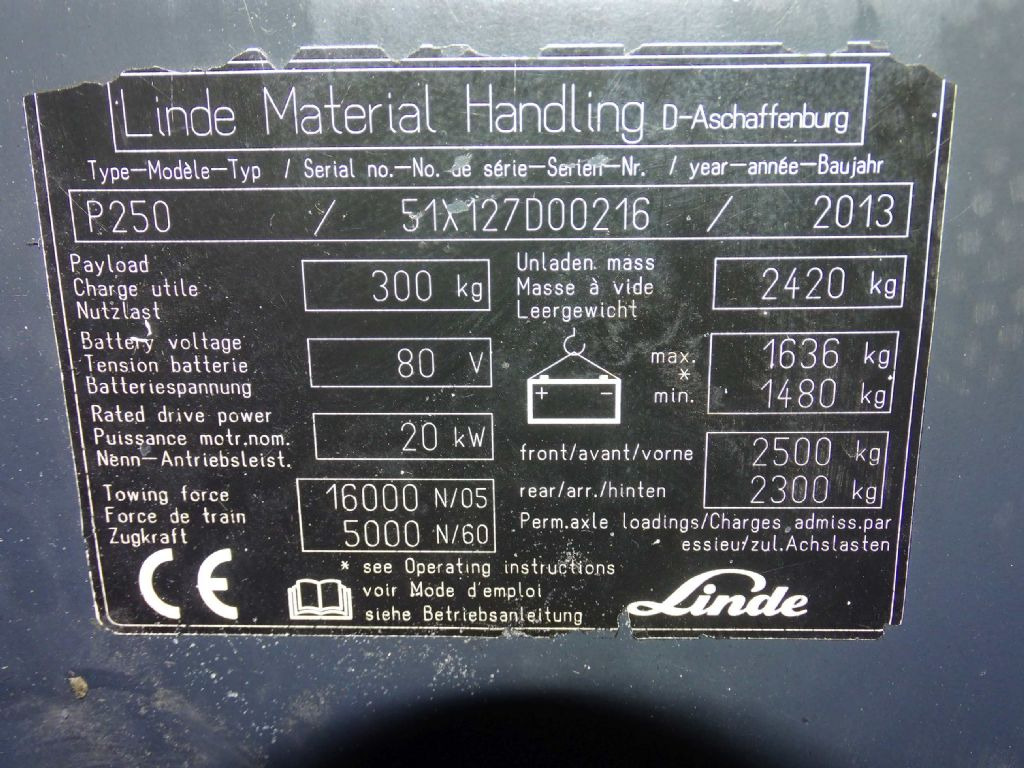Linde P250 - Elektromos vontató: 5 kép. Linde P250 - Elektromos vontató: 5 kép.