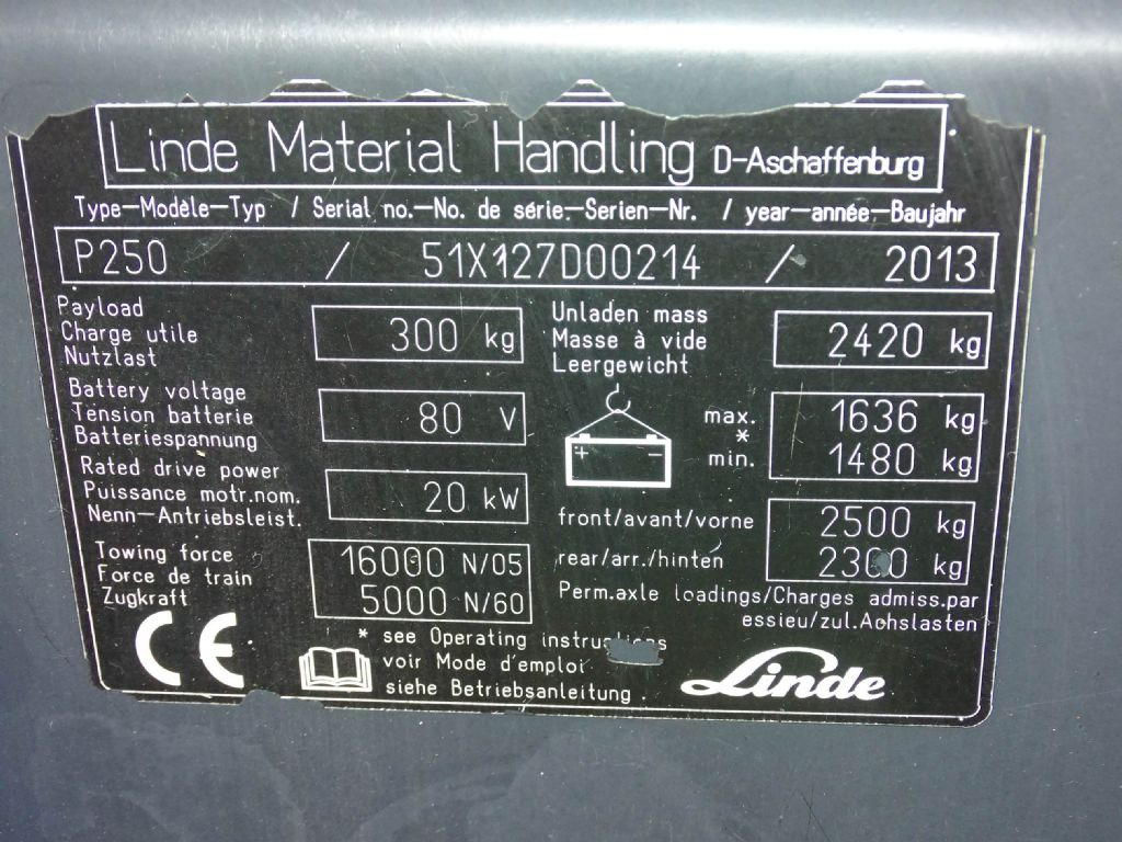 Linde P250 - Elektromos vontató: 5 kép. Linde P250 - Elektromos vontató: 5 kép.