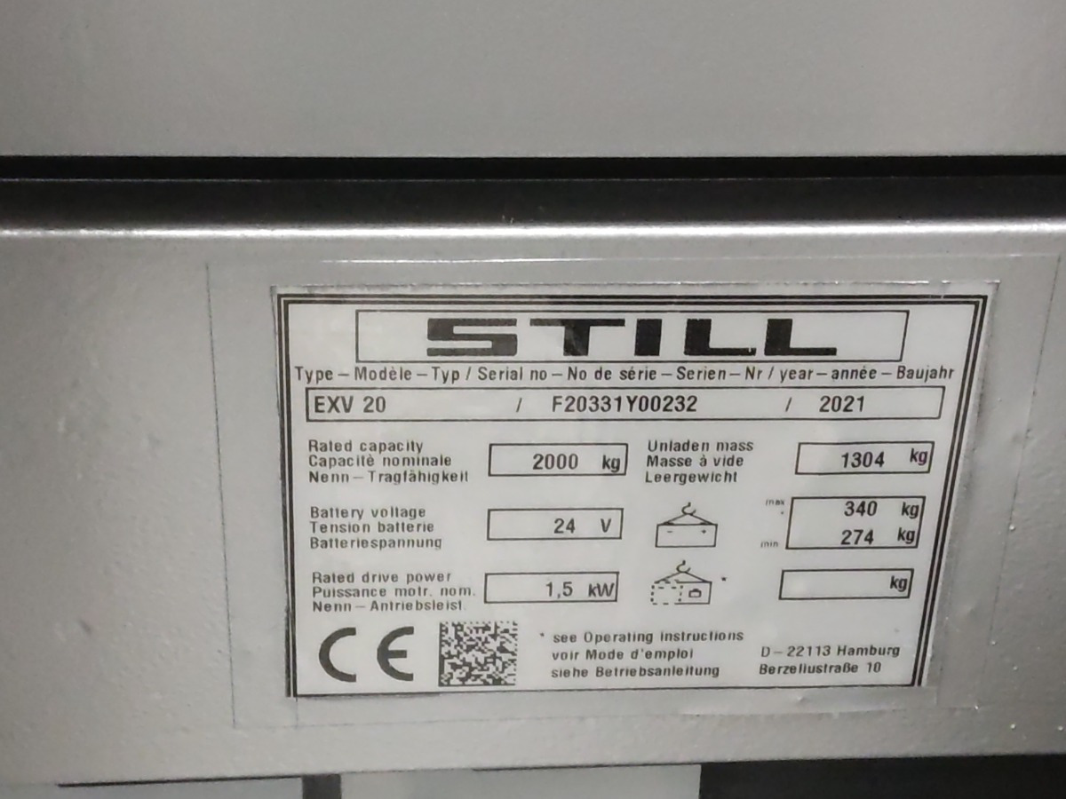 Still EXV20/BATT.NEU - Emelőtargoncá: 5 kép. Still EXV20/BATT.NEU - Emelőtargoncá: 5 kép.