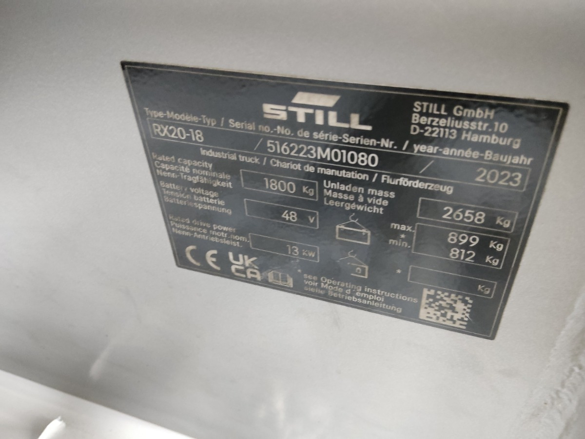 Still RX20-18 - Elektromos targonca: 5 kép. Still RX20-18 - Elektromos targonca: 5 kép.